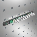 Wera Barre magnétique à douilles C 4 Zyklop Jeu d'embouts de clé à douille 1/2", Clés mixtes à cliquet Noir/Vert