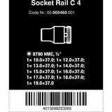 Wera Barre magnétique à douilles C 4 Zyklop Jeu d'embouts de clé à douille 1/2", Clés mixtes à cliquet Noir/Vert