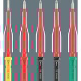 Wera Kraftform Kompakt VDE Stainless 17 extra slim 1 Tool Finder, 17 pièces, Tournevis Rouge/Bleu