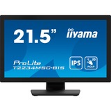 iiyama ProLite T2234MSC-B1S 21.5" Moniteur tactile  Noir (Mat), VGA, HDMI, DisplayPort, Audio