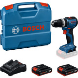 Bosch Perceuse-visseuse à percussion sans fil avec 2 batteries 18 volts 2,0 ampères-heure dans coffret L, Perceuse à percussion Kit
