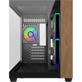 Cooler Master  boîtier midi tower Noir/bois | 2x USB-A | 1x USB-C | Window