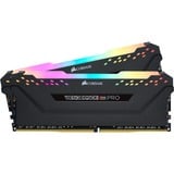 Corsair 16 Go DDR4-2933 Kit, Mémoire vive Noir, CMW16GX4M2Z2933C16, Vengeance RGB PRO, XMP, AMD Ryzen Optimisé