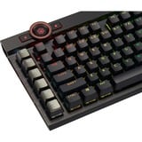 Corsair K100 RGB Mechanical Gaming clavier USB QWERTZ Allemand Noir Noir, Layout DE (QWERTZ), Cherry MX RGB Speed Silver, 100%, Taille réelle (100 %), USB, Clavier mécanique, QWERTZ, LED RGB, Noir