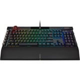 Corsair K100 RGB Mechanical Gaming clavier USB QWERTZ Allemand Noir, clavier gaming Noir, Layout DE, Cherry MX RGB Speed Silver, Taille réelle (100 %), USB, Clavier mécanique, QWERTZ, LED RGB, Noir
