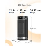 DREO Chauffage soufflant Solaris 619, Radiateur soufflant Noir/Argent