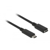 DeLOCK 85532 câble USB 0,5 m USB 3.2 Gen 1 (3.1 Gen 1) USB C Noir, Câble d'extension Noir, 0,5 m, USB C, USB C, USB 3.2 Gen 1 (3.1 Gen 1), Noir