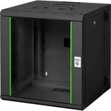 Digitus Boîtier mural de série Unique - bipartite, pivotant, Armoire informatique Noir, pivotant, Rack monté sur le mur, 12U, 100 kg, Noir