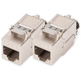 Digitus Module Keystone Cat. 8.1, blindé, 2 pièces, Module de Keystone Argent
