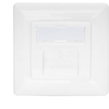 Digitus Prise de données CAT.6A, encastrée, blindée, 2x RJ-45 LSA, Boîte de jonction Blanc