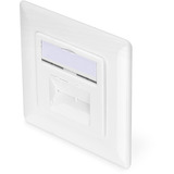 Digitus Prise de données CAT.6A, encastrée, blindée, 2x RJ-45 LSA, Boîte de jonction Blanc