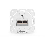 Digitus Prise de données CAT.6A, encastrée, blindée, 2x RJ-45 LSA, Boîte de jonction Blanc