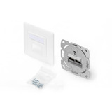 Digitus Prise de données CAT.6A, encastrée, blindée, 2x RJ-45 LSA, Boîte de jonction Blanc