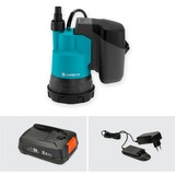 GARDENA Pompe submersible Accu 2000/2 Clair 18V P4A , Pompe submersible et pression Turquoise/Noir, 14600-20, Batterie incluse