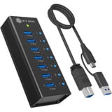 ICY BOX IB-AC618a, Hub USB Noir