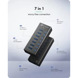 ICY BOX IB-AC618a, Hub USB Noir
