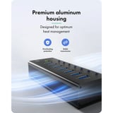 ICY BOX IB-AC618a, Hub USB Noir