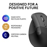 Logitech Lift Vertical Ergonomique , Souris Graphite/Noir, Bluetooth, 4000 DPI