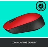 Logitech M171 souris Ambidextre RF sans fil Optique 1000 DPI Rouge, Ambidextre, Optique, RF sans fil, 1000 DPI, Rouge