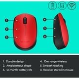 Logitech M171 souris Ambidextre RF sans fil Optique 1000 DPI Rouge, Ambidextre, Optique, RF sans fil, 1000 DPI, Rouge
