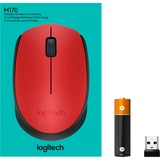 Logitech M171 souris Ambidextre RF sans fil Optique 1000 DPI Rouge, Ambidextre, Optique, RF sans fil, 1000 DPI, Rouge