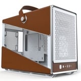 Montech Heritage boîtier mini tower Blanc/Marron | 2x USB-A | 1x USB-C | Verre Trempé