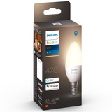 Philips Hue Flamme - Ampoule connectée E14, Lampe à LED Philips Hue White Flamme - Ampoule connectée E14, Ampoule intelligente, Blanc, Bluetooth/Zigbee, LED intégrée, E14, Blanc chaud