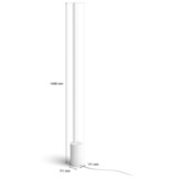 Philips Lampadaire Gradient Signe, Lumière LED Blanc, Philips Hue White and Color ambiance Lampadaire Gradient Signe, Éclairage de plancher intelligent, Bluetooth, Blanc, LED, Aluminium, Ampoule(s) non remplaçable(s)