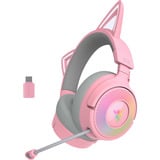 Razer Kraken Kitty V3 Pro Quartz casque gaming over-ear Rose/gris, RGB, 2.4 GHz / Bluetooth / USB