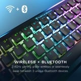 Turtle Beach Vulcan II Mini Air clavier Gaming RF sans fil + Bluetooth QWERTZ Allemand Noir Noir, Layout DE, TITAN II Optical Red, Sans fil, RF sans fil + Bluetooth, Interrupteur à clé optique, QWERTZ, LED RGB, Noir