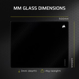 Corsair MM Glass, Tapis de souris gaming Noir