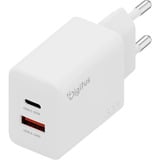 Digitus Chargeur USB GaN 30W, 1x USB-C, 1x USB-A Blanc, 1x USB-C, 1x USB-A