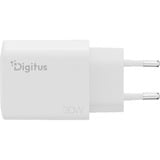 Digitus Chargeur USB GaN 30W, 1x USB-C, 1x USB-A Blanc, 1x USB-C, 1x USB-A