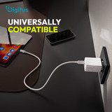 Digitus Chargeur USB GaN 30W, 1x USB-C, 1x USB-A Blanc, 1x USB-C, 1x USB-A