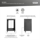 Digitus Rack universel 19 pouces avec roulettes, Boîtier de serveur en rack Noir