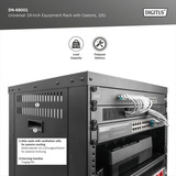 Digitus Rack universel 19 pouces avec roulettes, Boîtier de serveur en rack Noir