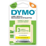 Dymo LetraTag assorted 3 pack ruban d'étiquette Polyester, Belgique, 4 m, 3 pièce(s), 57 mm, 94 mm