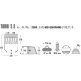 High Peak Tente tunnel Torri 5.0 Gris foncé/Vert