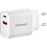 Intenso Adaptateur secteur W30AC chargeur Blanc, 1x USB-C, 1x USB-A