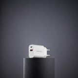 Intenso Adaptateur secteur W30AC chargeur Blanc, 1x USB-C, 1x USB-A