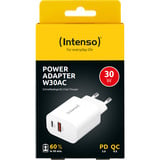 Intenso Adaptateur secteur W30AC chargeur Blanc, 1x USB-C, 1x USB-A