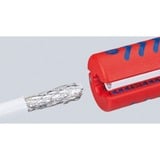 KNIPEX Outil à dénuder pour câbles coaxiaux, Abisolier et outil de démontage 2 cm, 5 mm, Bleu, Rouge, 10 cm, 22 g