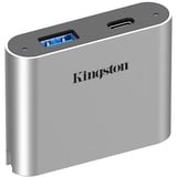 Kingston USB 3.2 Gen1 Workflow 5G USB-A et USB-C miniHub, Station d'accueil Argent/Noir, USB 3.2 Gen 1 (3.1 Gen 1) Type-C, USB 3.2 Gen 1 (3.1 Gen 1) Type-A, USB 3.2 Gen 1 (3.1 Gen 1) Type-C, 5000 Mbit/s, Argent, Chine, Workflow