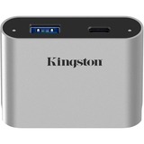 Kingston USB 3.2 Gen1 Workflow 5G USB-A et USB-C miniHub, Station d'accueil Argent/Noir, USB 3.2 Gen 1 (3.1 Gen 1) Type-C, USB 3.2 Gen 1 (3.1 Gen 1) Type-A, USB 3.2 Gen 1 (3.1 Gen 1) Type-C, 5000 Mbit/s, Argent, Chine, Workflow