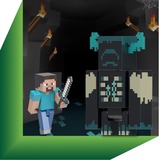 Mattel Minecraft - Figurine Super Boss Warden - Figurine - 3 Ans Et + Minecraft - Figurine Super Boss Warden - Figurine - 3 Ans Et +, 6 an(s), Bleu, Gris, Plastique