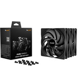 be quiet! Pure Wings 3 140 mm | Ventilateur PC silencieux high-speed | Pack de 3, Ventilateur de boîtier Noir, Ventilateur, 14 cm, 1800 tr/min, 122,6 m³/h, Noir