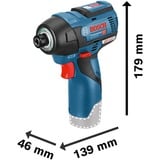 Bosch GDR 12V-110 Professional 2600 tr/min Noir, Bleu, Rouge, Visseuse à choc Bleu/Noir, Visseuse à percussion, Poignée de pistolet, 1/4", Noir, Bleu, Rouge, Sans brosse, 2600 tr/min