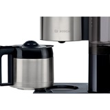 Bosch TKA8A683 machine à café Semi-automatique Machine à café filtre 1,1 L, Machine à café à filtre Noir brillant/en acier inoxydable, Machine à café filtre, 1,1 L, Café moulu, 1100 W, Noir, Acier inoxydable