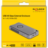 DeLOCK Boîtier de disque M.2 NVMe USB 40 Gbps style gaming, Boîtier disque dur Gris
