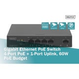 Digitus 4+1 ports Gigabit PoE, Switch Noir
